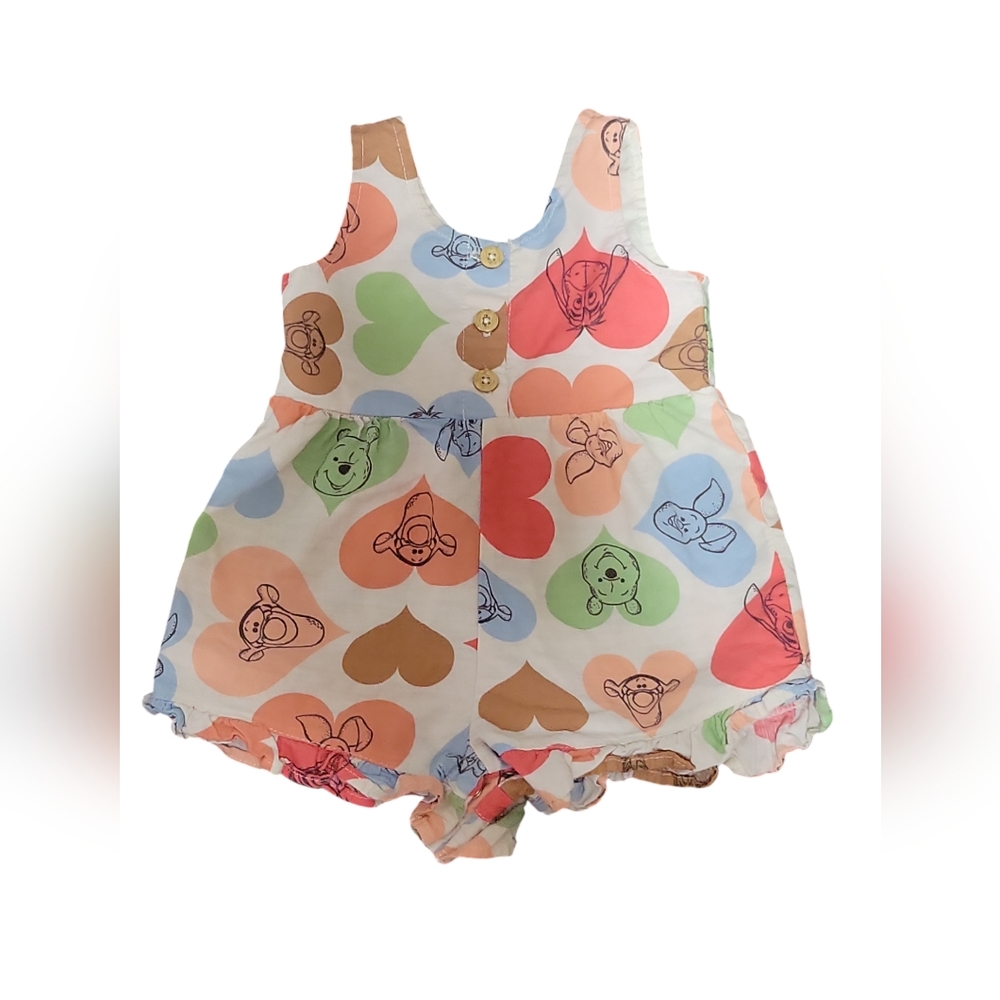Disney Baby: Colorful Baby Romper with Heart and Animal Print